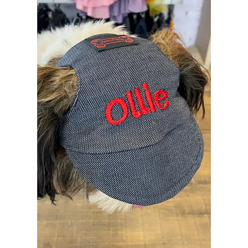 Pawgy Pets Adorable Personalised Demin Cap S