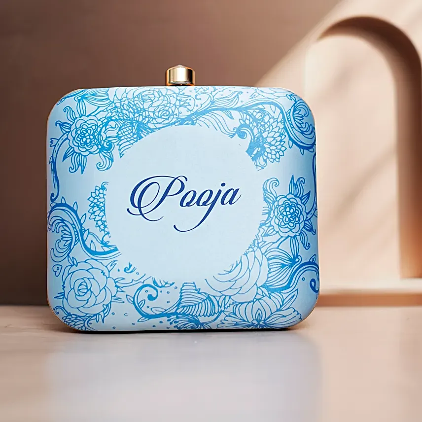 Blue Libra Sun Sign Customised Clutch
