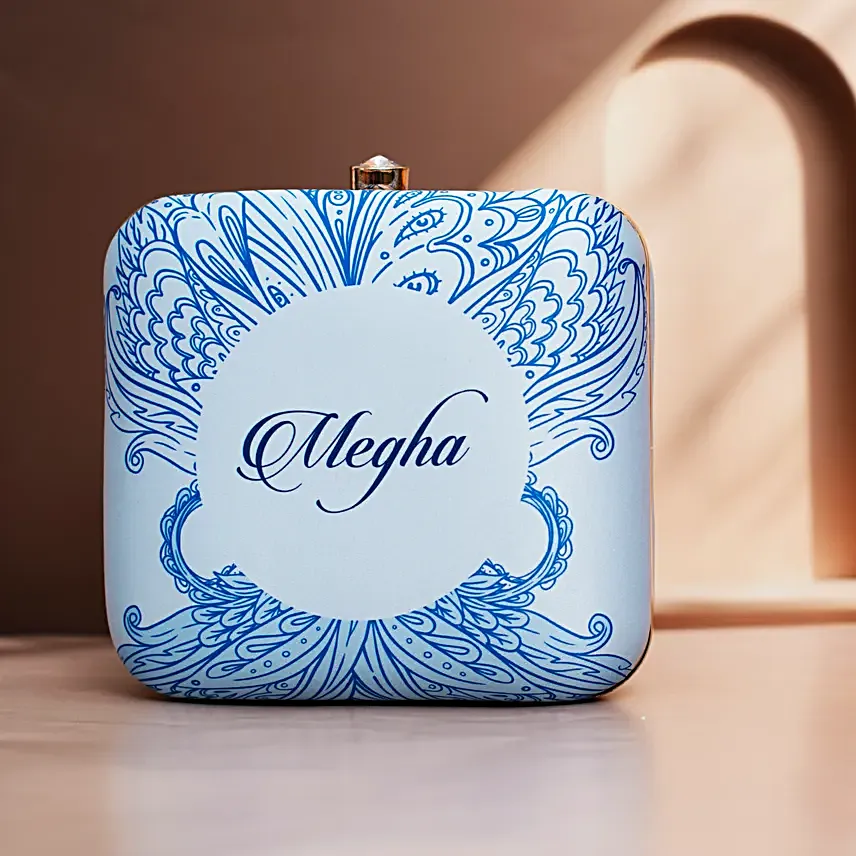 Gemini Sun Sign Blue Customised Clutch