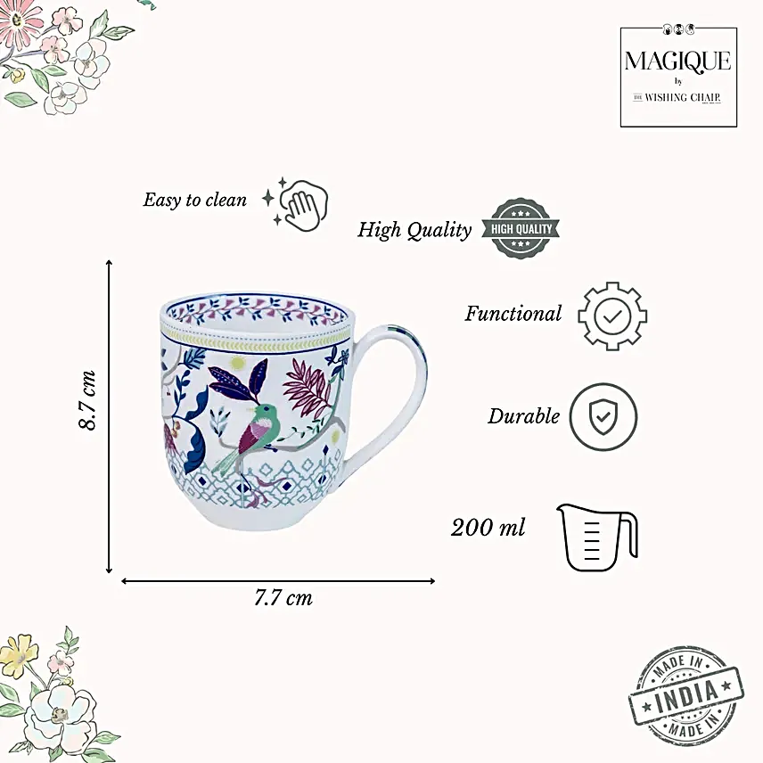 Magique Parrot Tulip 6 Mugs Set - 200ml