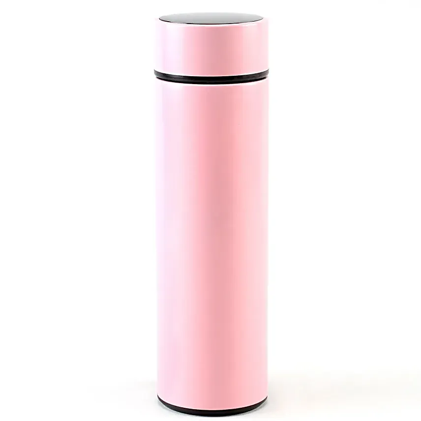 Personalised Pink LED Temperature Bottle