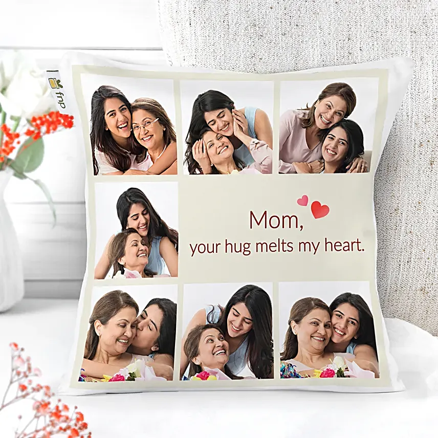 Personalised Hugs From Mom Gift Cushion