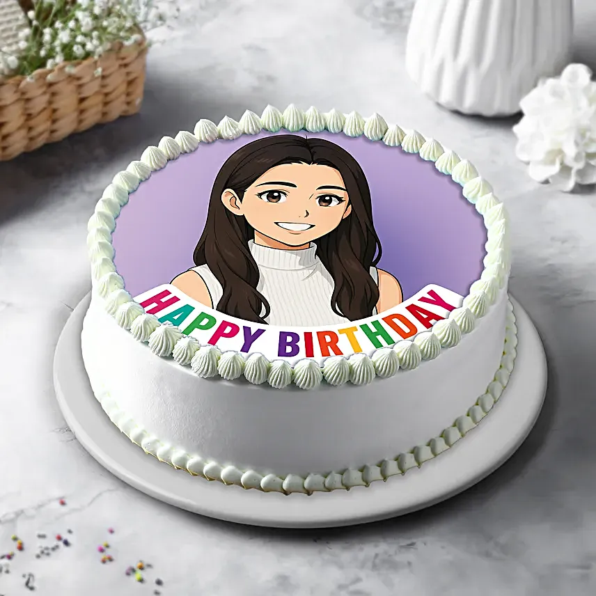 Ghibli Inspired Pineapple Photo Cake  500g
