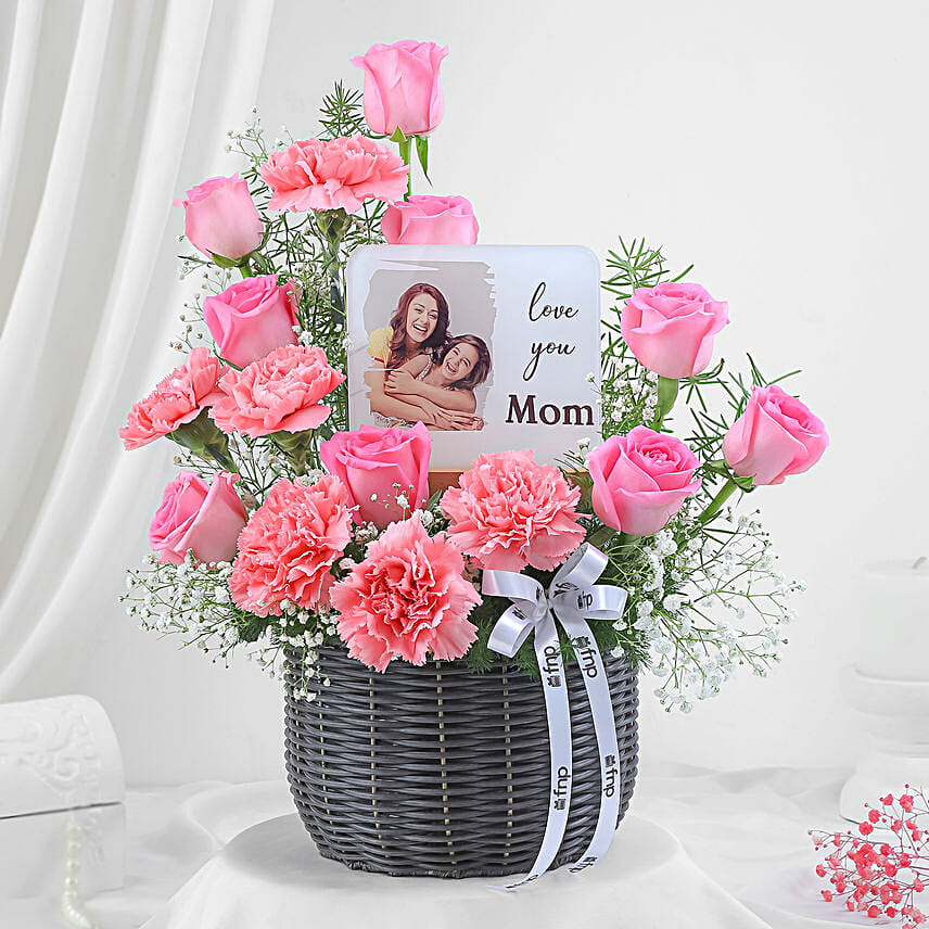 Personalised Lamp N Glorious Roses Arrangement