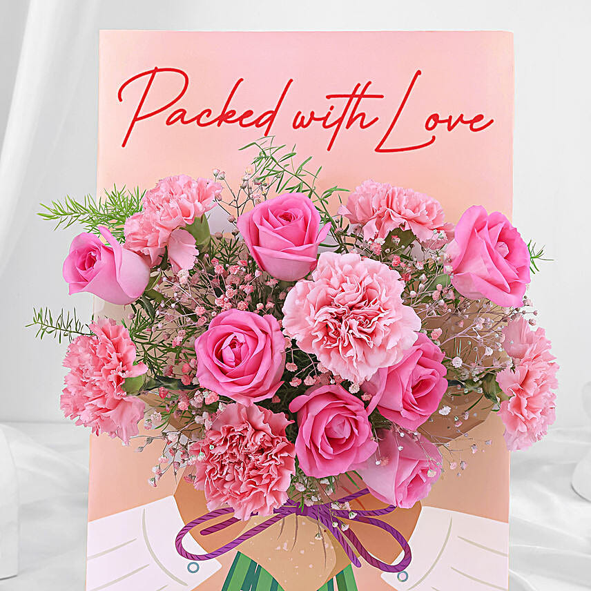 Love Infused Blushing Roses Arrangement