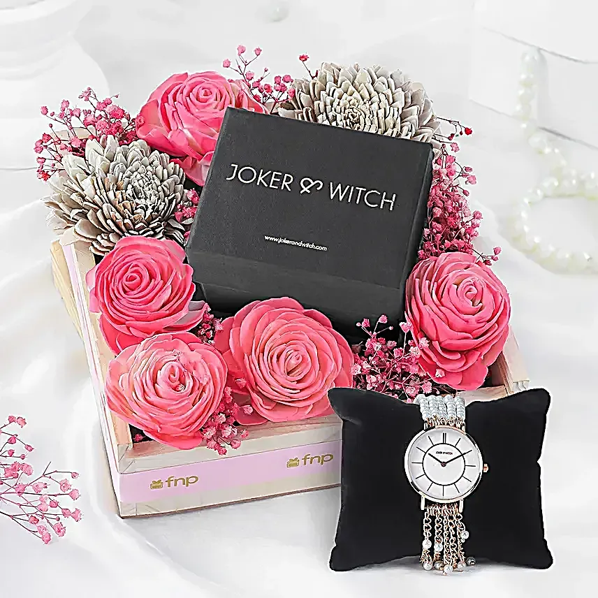 Watch N Blooms Gift Tray for Mom