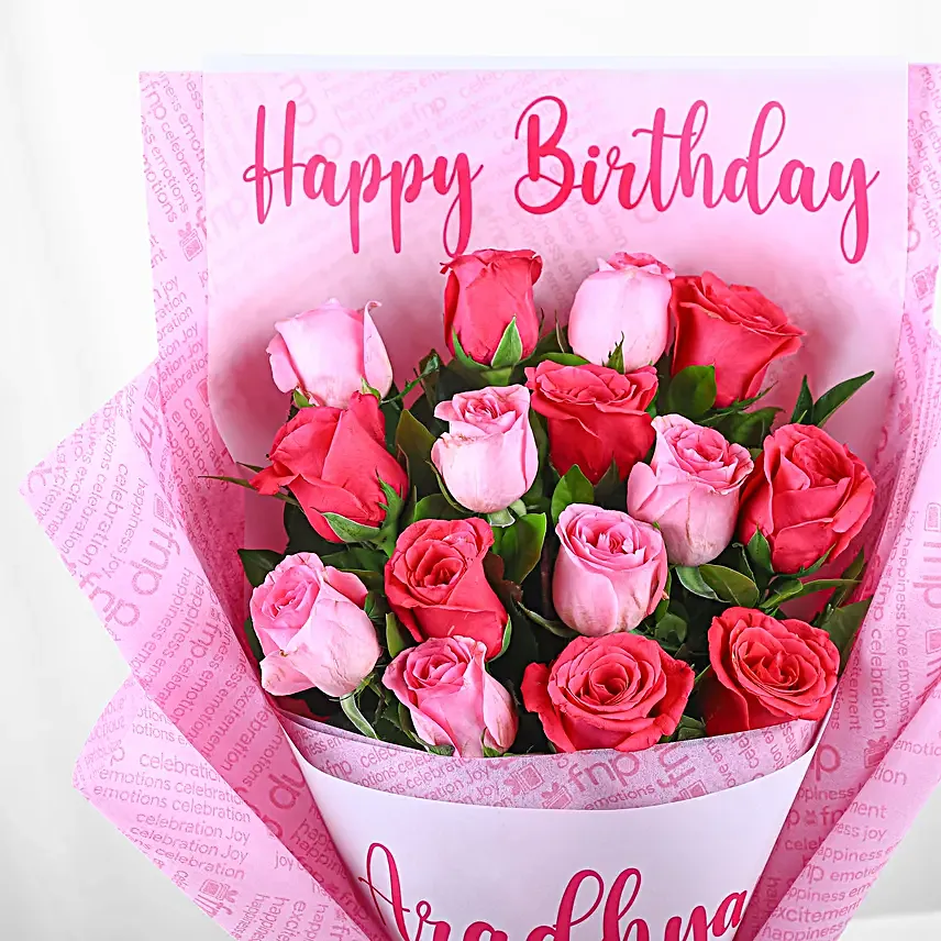 Joyful Personalised Rose Bouquet