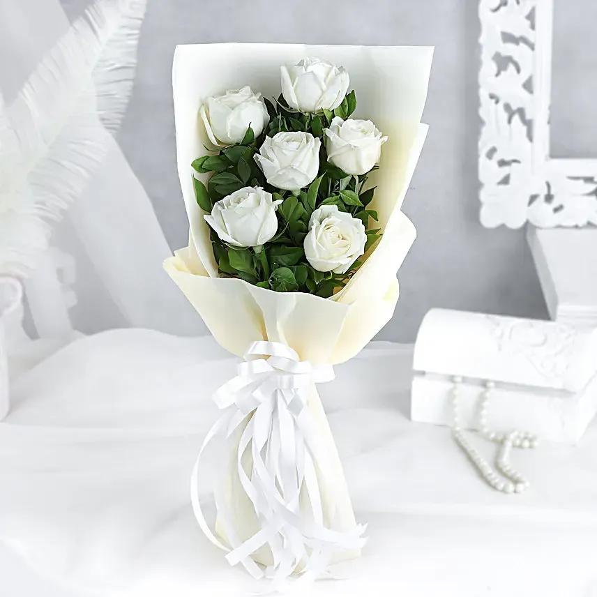 Serenity in White Roses