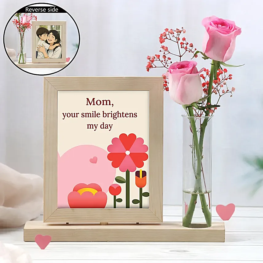 Personalised Photo Frame With Roses For Mom