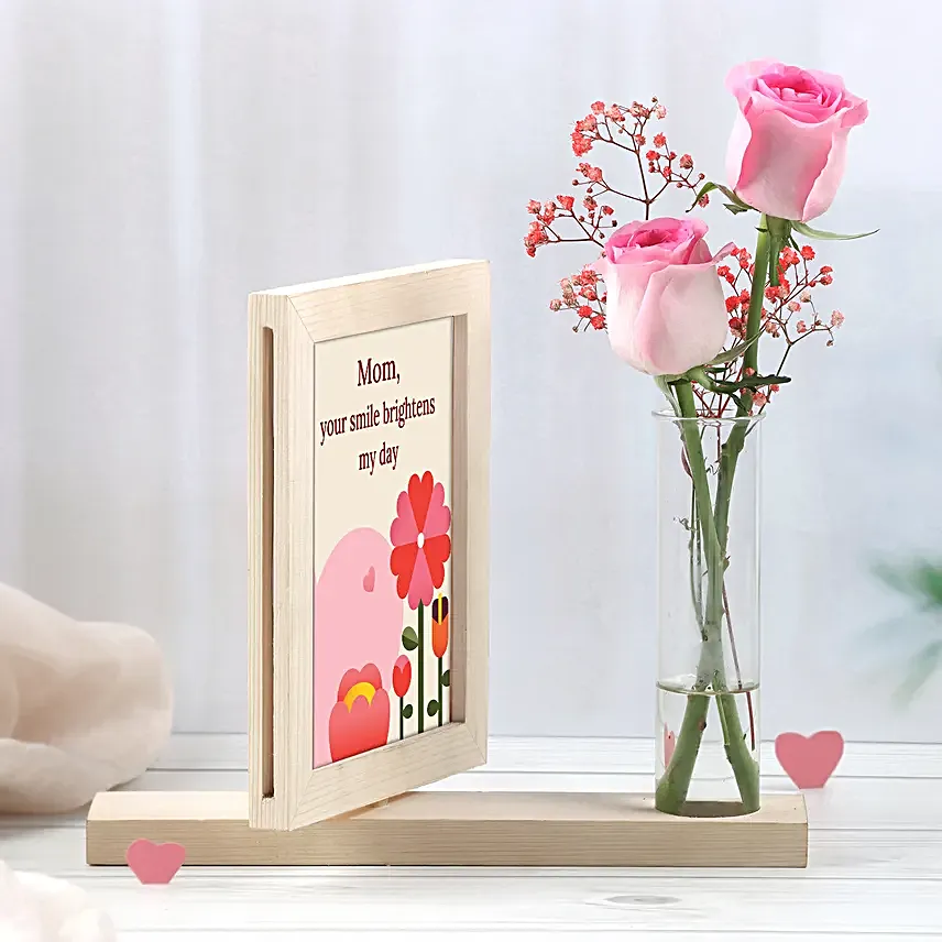 Personalised Photo Frame With Roses For Mom