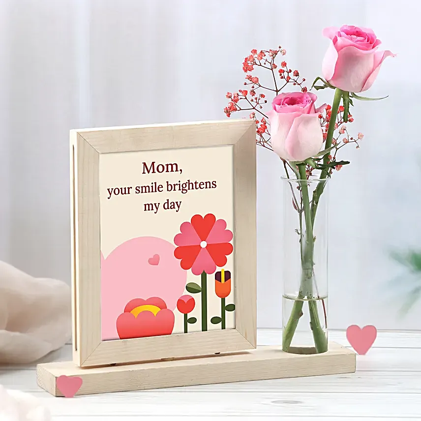 Personalised Photo Frame With Roses For Mom