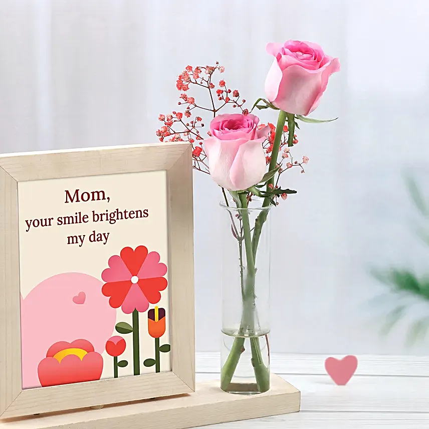 Personalised Photo Frame With Roses For Mom