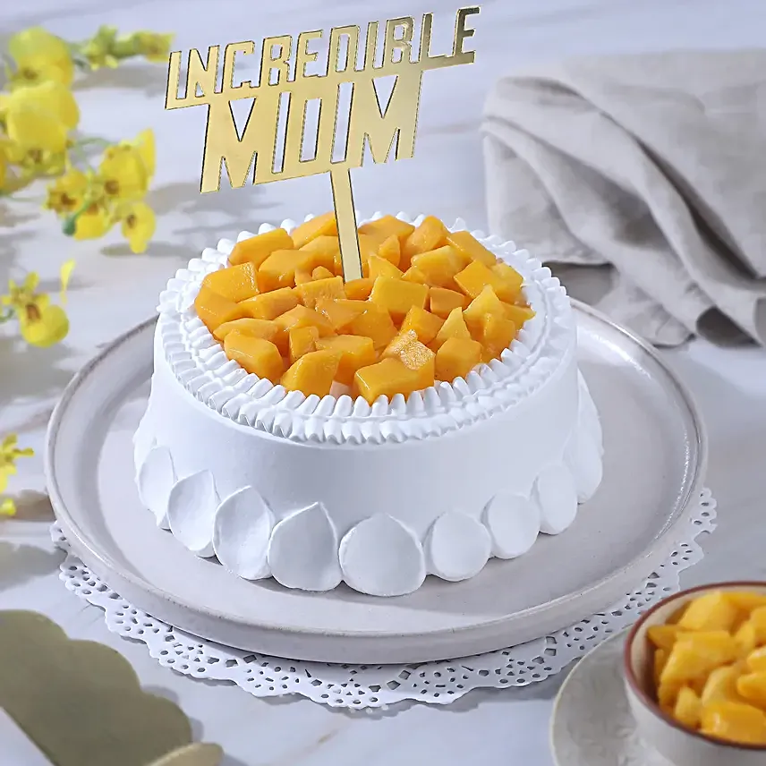 Tropical Mango Cream Cake for Mom