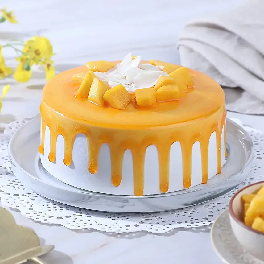 Pulpy Mango Cream Cake for Mom