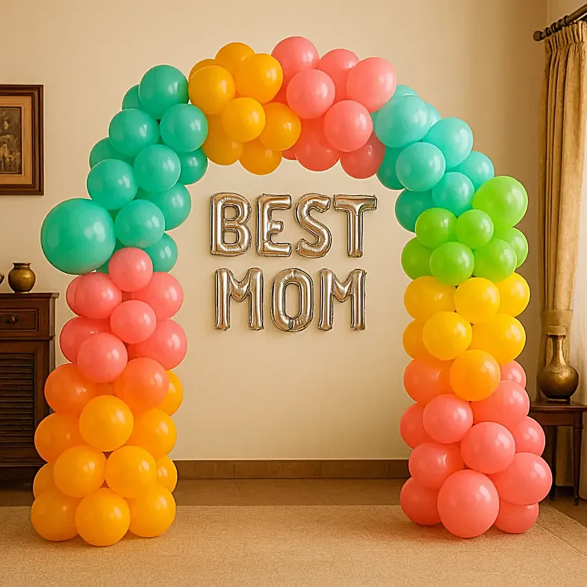 Pastel Best Mom Balloon Arrangement