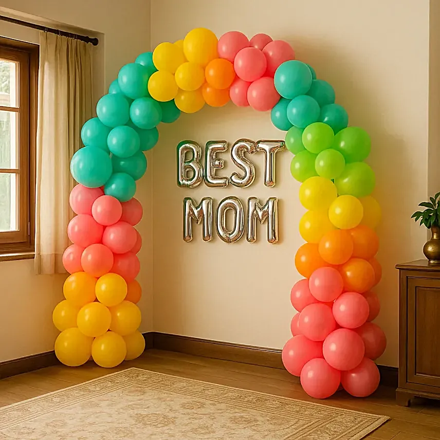 Pastel Best Mom Balloon Arrangement