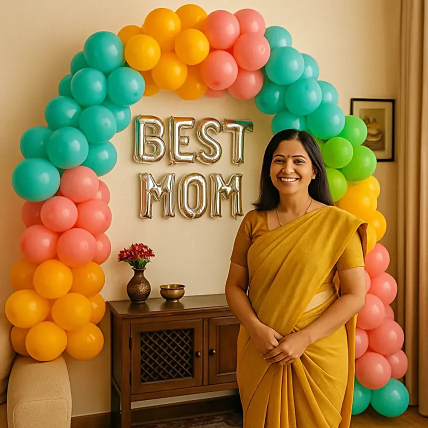 Pastel Best Mom Balloon Arrangement