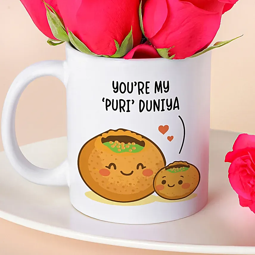 Pani Puri Mug With Roses for Mom