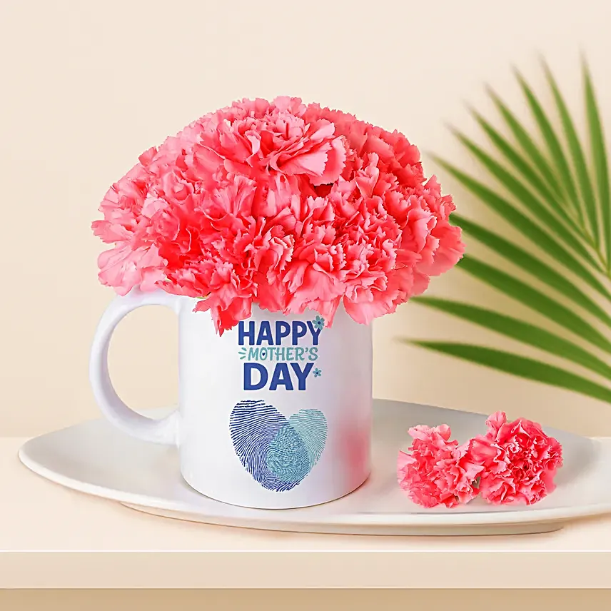 Happy Mothers Day Carnations Mug