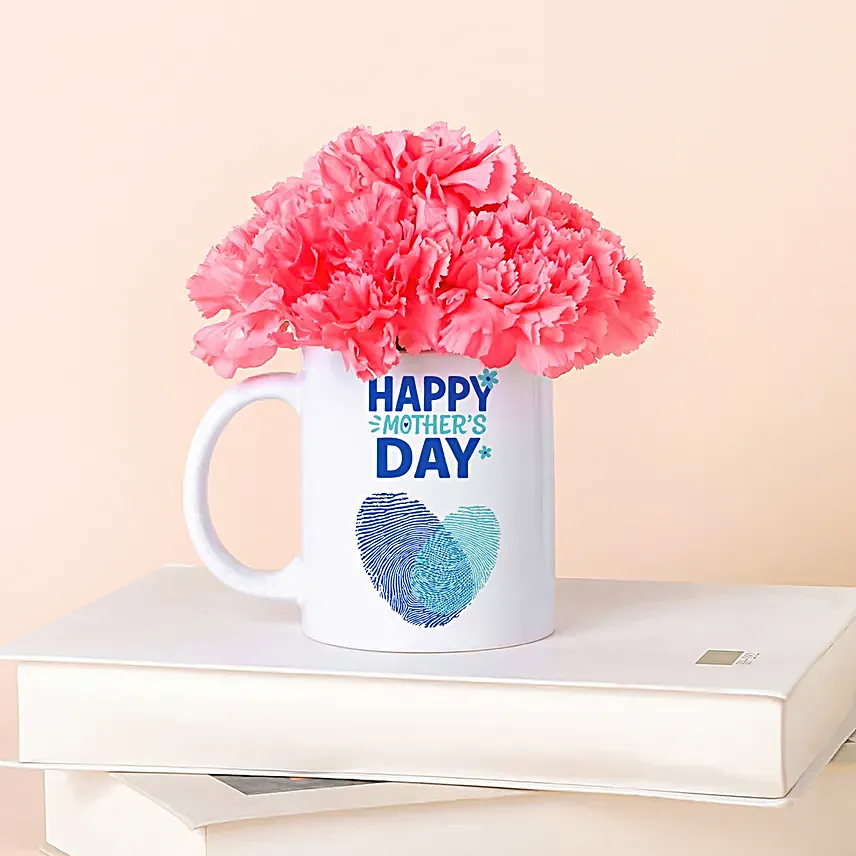 Happy Mothers Day Carnations Mug