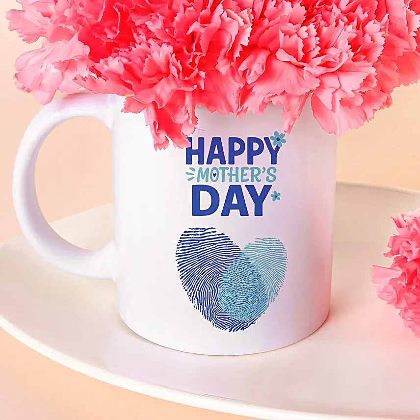 Happy Mothers Day Carnations Mug
