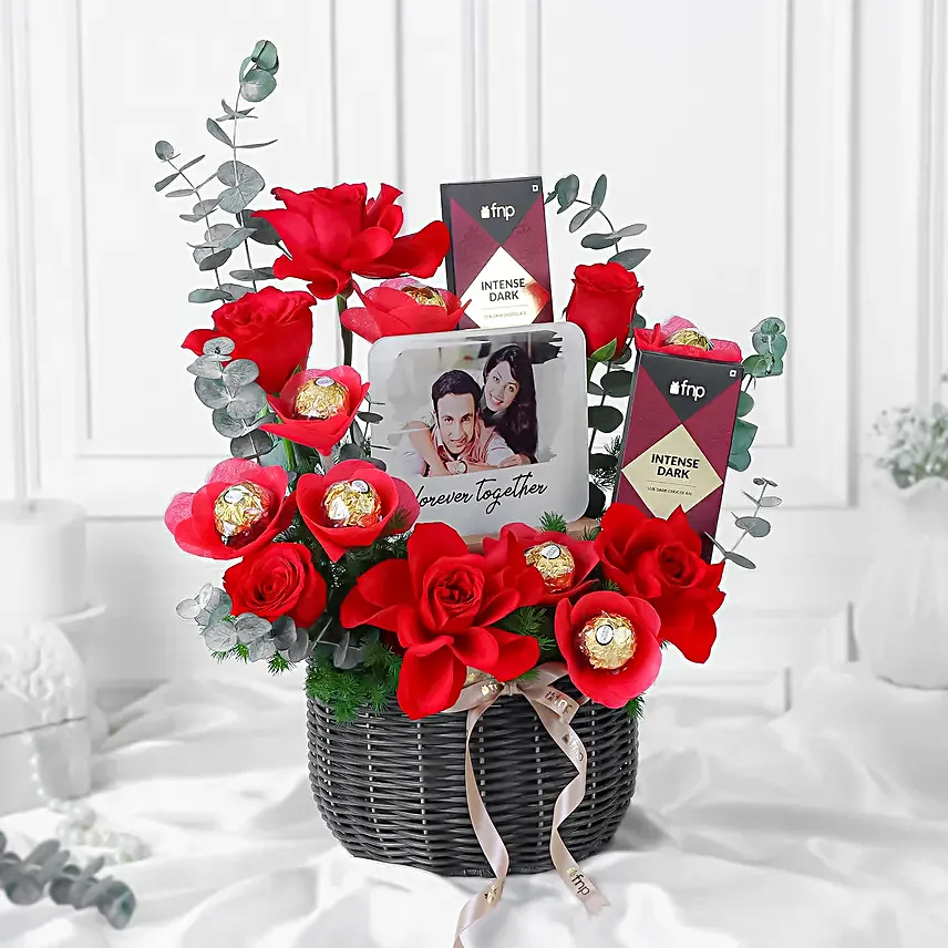 Personalised Light N Love Expression Rose Gift Basket