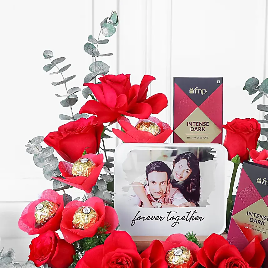 Personalised Light N Love Expression Rose Gift Basket