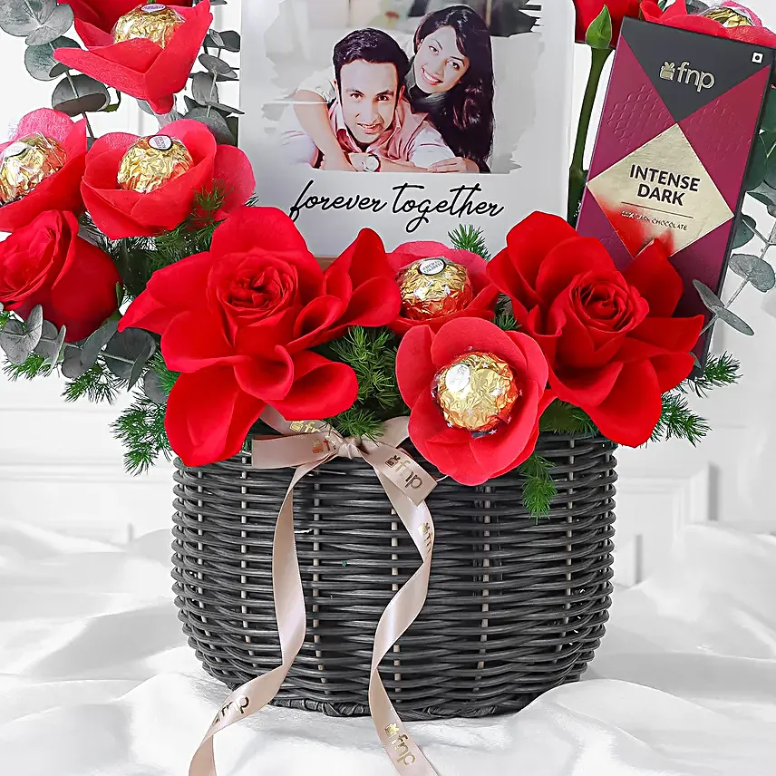 Personalised Light N Love Expression Rose Gift Basket