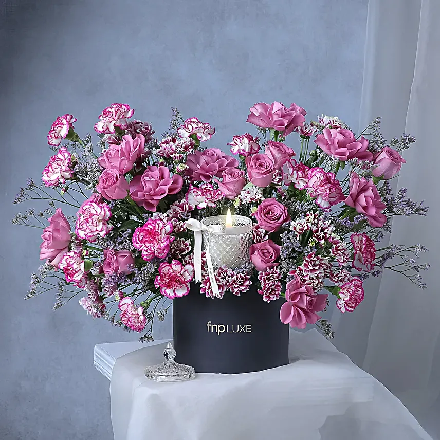 Rose Enchantment With Candle Gift Box