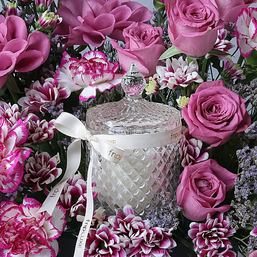 Rose Enchantment With Candle Gift Box