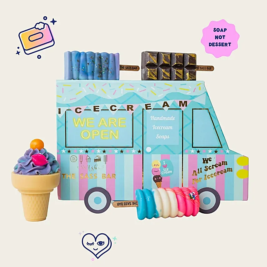 The Sass Bar Soap Ice Cream Truck Gift Box