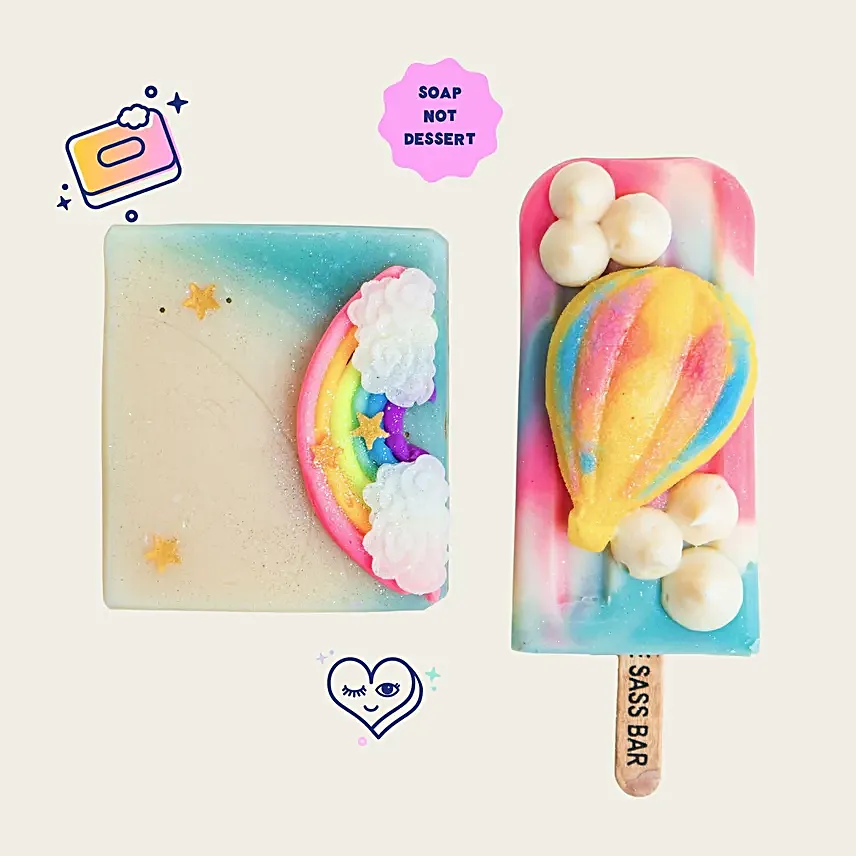 The Sass Bar Soap Balloon N Rainbow Duo