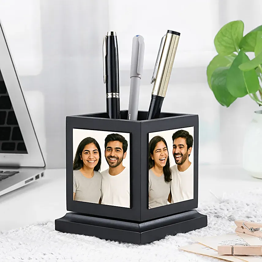 Personalised Photo Rotating Pen Holder