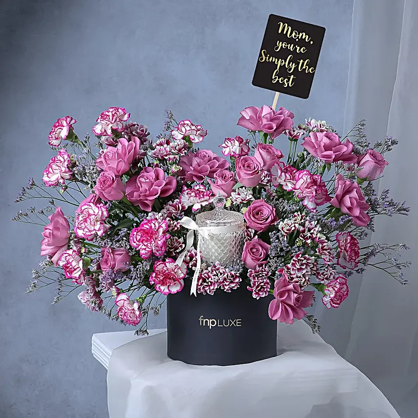 Lavender Rose Arrangement with Keepsakes
