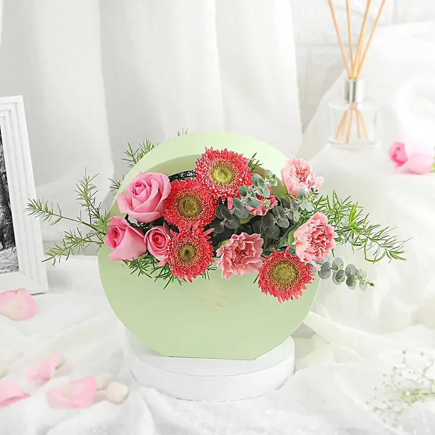 Pastel Serenity in Moon Basket