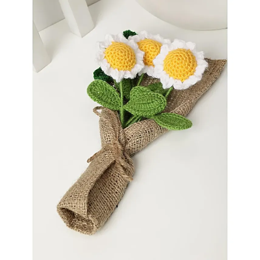 White Sunflower Serenity Crochet Wrap
