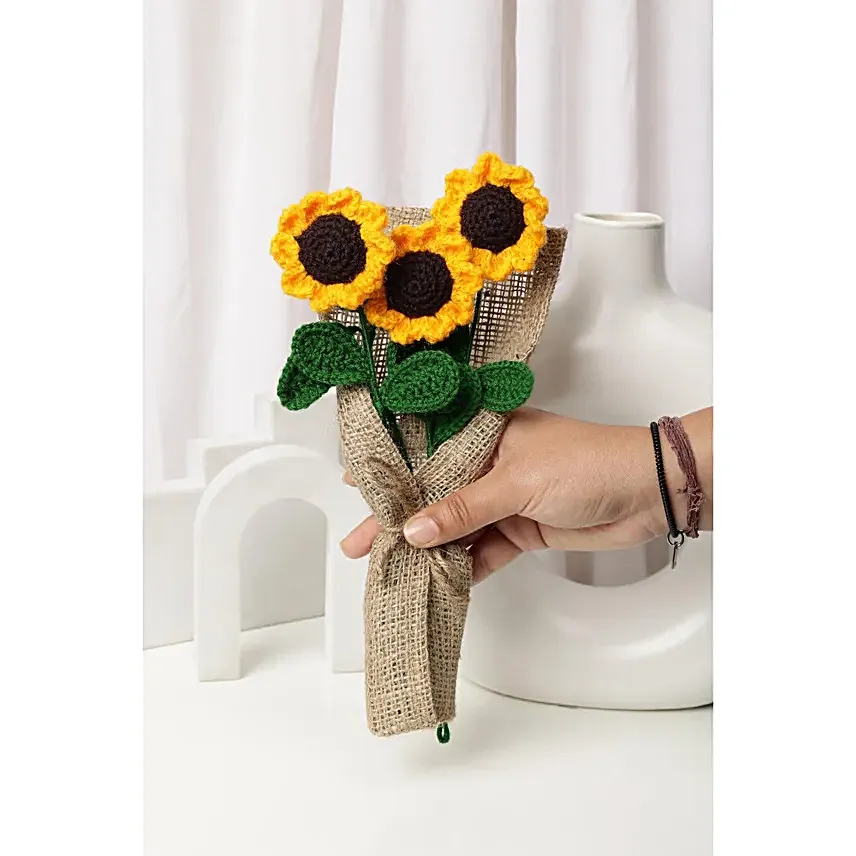 Stunning Sunflowers Crochet Flower Bunch