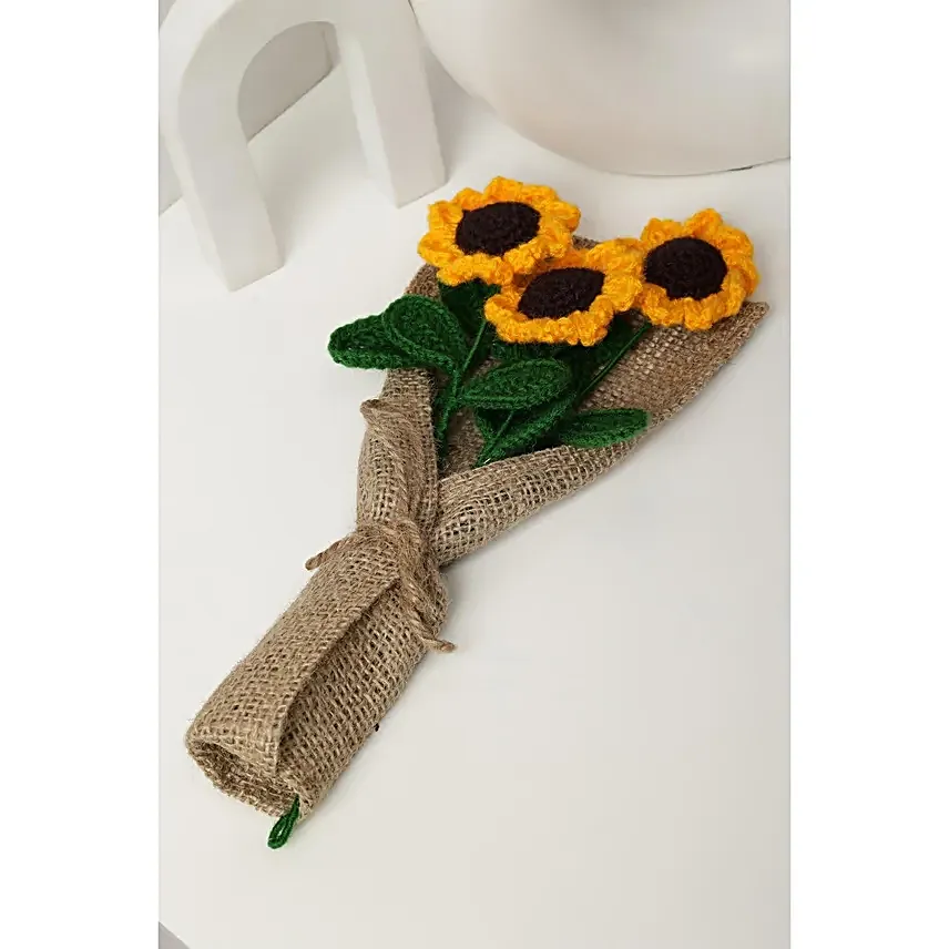 Stunning Sunflowers Crochet Flower Bunch