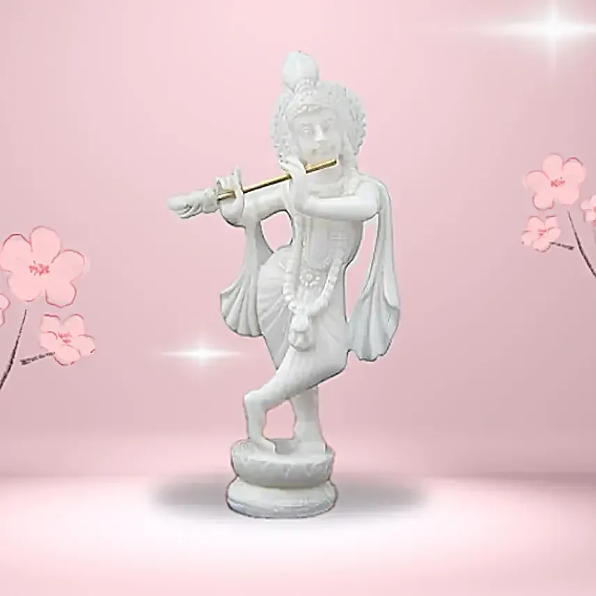 Divine Krishna Wooden Figurine