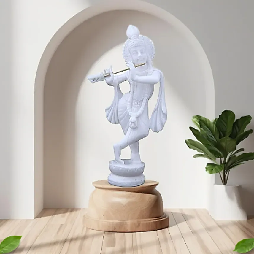 Divine Krishna Wooden Figurine