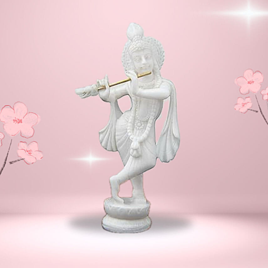 Divine Krishna Wooden Figurine