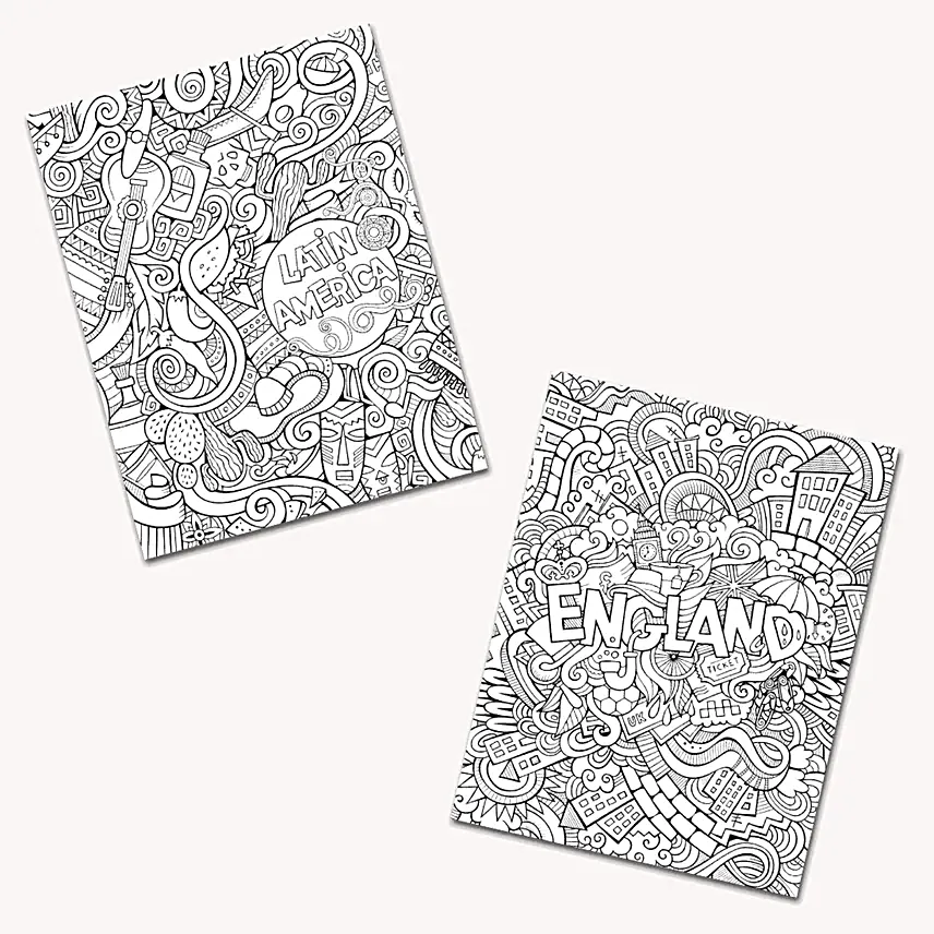 Relax N Unwind Doodle Colouring Book Set