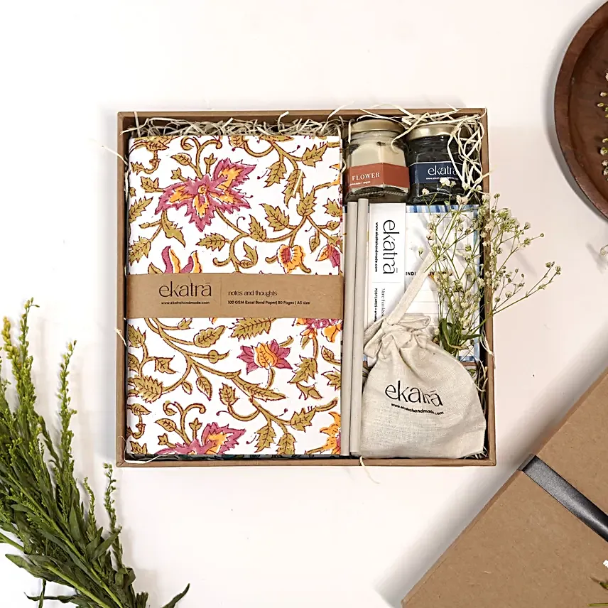 Ekatra Floral Journal N Joy Gift Box