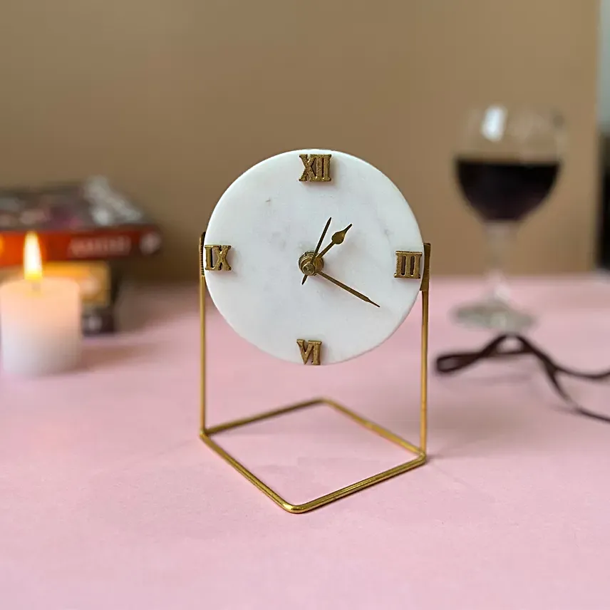 Marble Elegance Desktop Clock