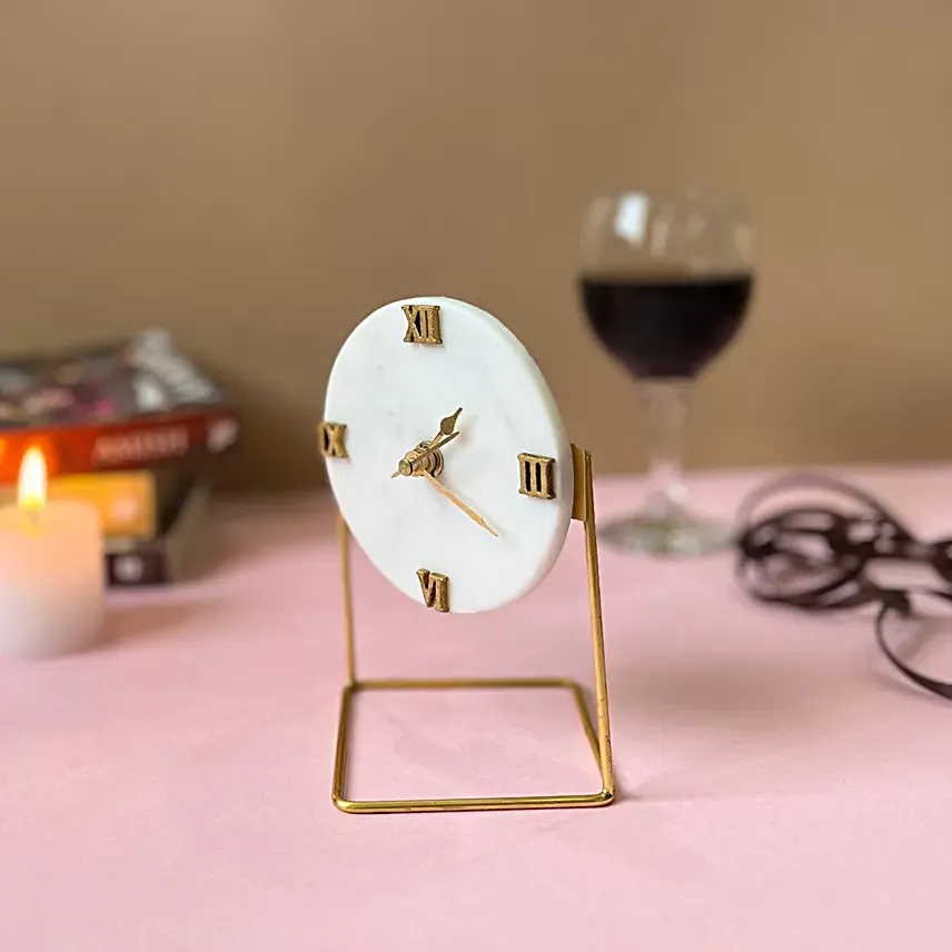 Marble Elegance Desktop Clock