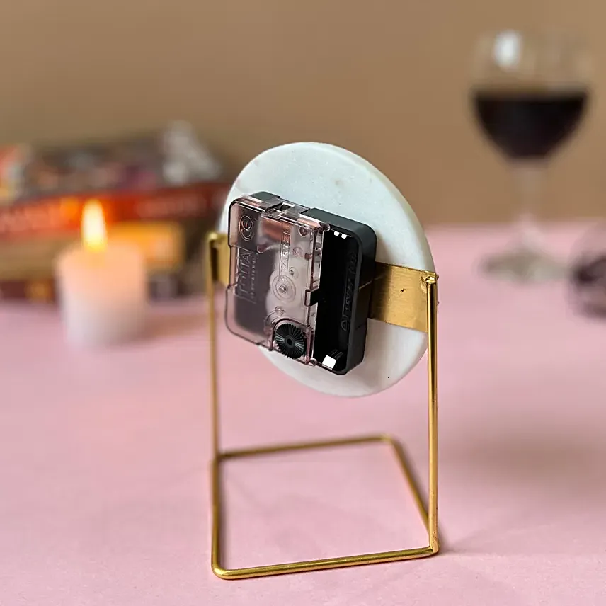Marble Elegance Desktop Clock
