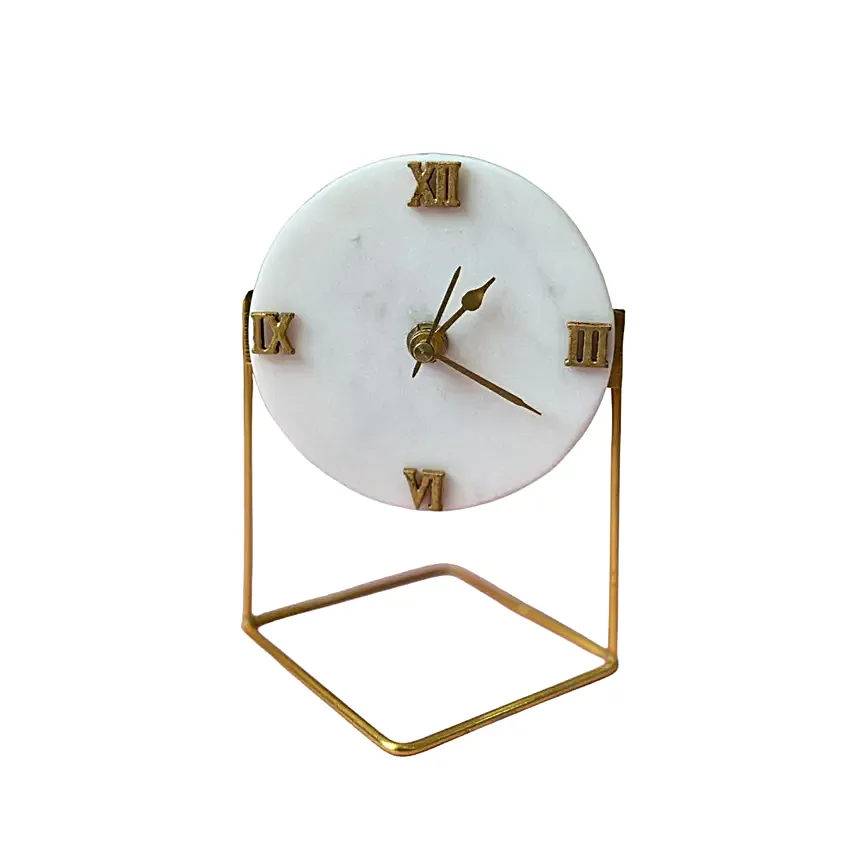 Marble Elegance Desktop Clock