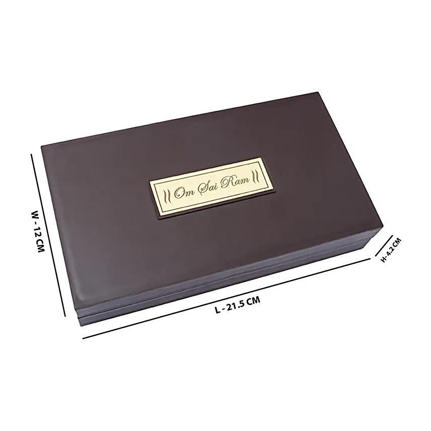 Brown And Blue Gold Foil Sai Baba Pooja Box