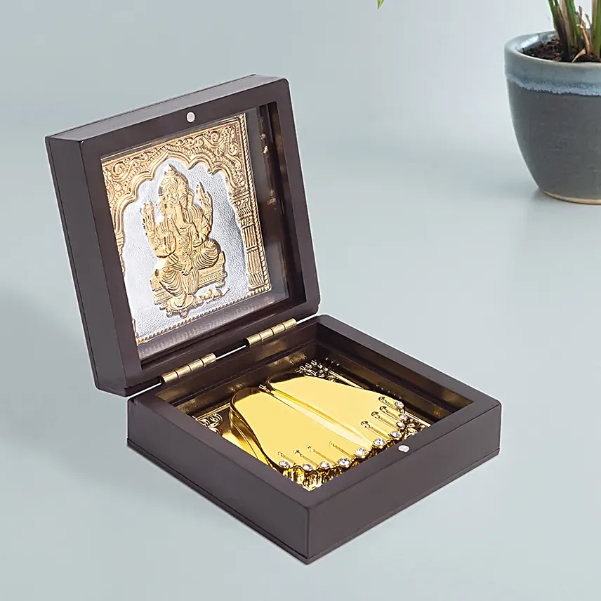 Ganesha Prayer Box Golden