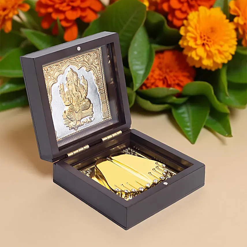 Ganesha Prayer Box Golden